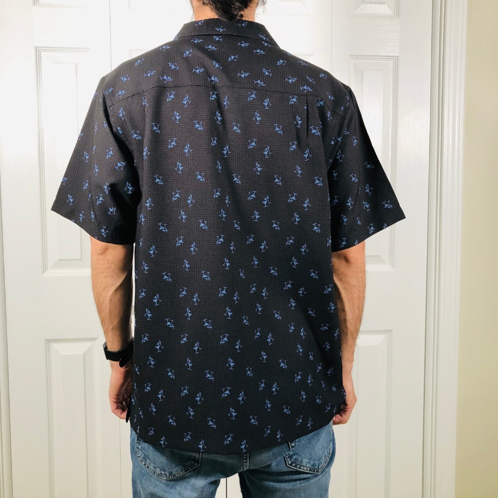 Haggar Black Martini Print Short Sleeve Shirt - Picture 5 of 8